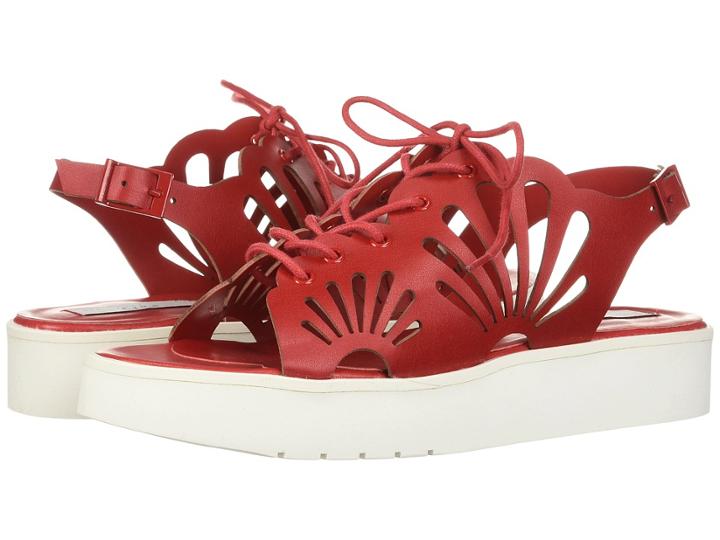 Stella Mccartney Kids Flores Platform Sandals W/ Floral Cut-outs (big Kid) (red) Girl's Shoes