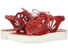 Stella Mccartney Kids Flores Platform Sandals W/ Floral Cut-outs (big Kid) (red) Girl's Shoes