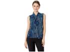 Tommy Hilfiger Printed Knot Neck Knit Top (noct Multi) Women's Clothing