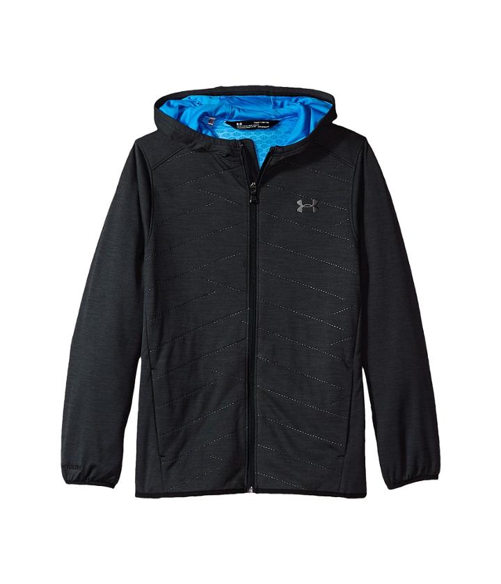Under Armour Kids Reactor Hybrid Hoodie Full Zip (big Kids) (black/mako Blue/black) Boy's Sweatshirt