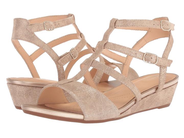Clarks Parram Spice (gold Suede) Women's Sandals