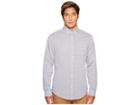 Original Penguin Long Sleeve Slub Linen Feeder Stripe Button Down (dark Sapphire) Men's Long Sleeve Button Up