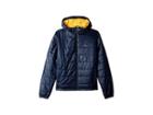 Lacoste Kids Hooded Taffeta Tracksuit Jacket (little Kids/big Kids) (navy Blue/pomelo) Boy's Clothing