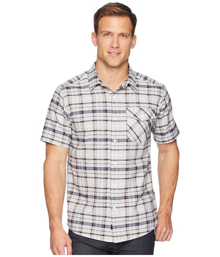 Mountain Hardwear Drummond Short Sleeve Shirt (grey Ice) Men's Short Sleeve Button Up