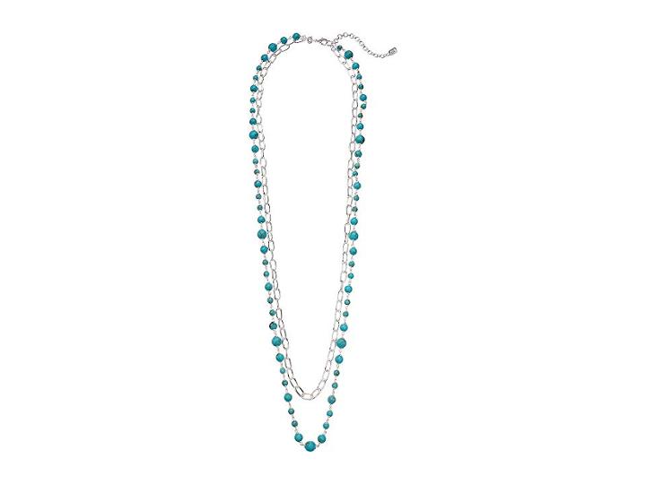 Lauren Ralph Lauren Turquoise 2-in-1 Strand Necklace (silver/turquoise) Necklace