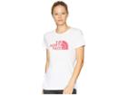 The North Face 1/2 Dome Tri-blend Crew Tee (tnf White Heather/cerise Pink) Women's T Shirt