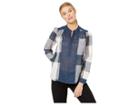 Lucky Brand Mixed Plaid Pullover Top (navy Multi) Women's Long Sleeve Button Up