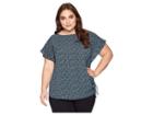Michael Michael Kors Plus Size Space Dye Tweed Top (black/luxe Teal) Women's Clothing