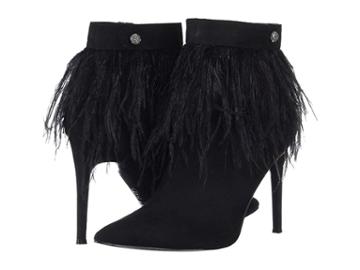Nina Danella (true Black Glam Suede/feathers) Women's Pull-on Boots