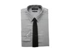 Nick Graham Chambray Stretch Dress Shirt With Houndstooth Tie (grey) Men's Long Sleeve Button Up