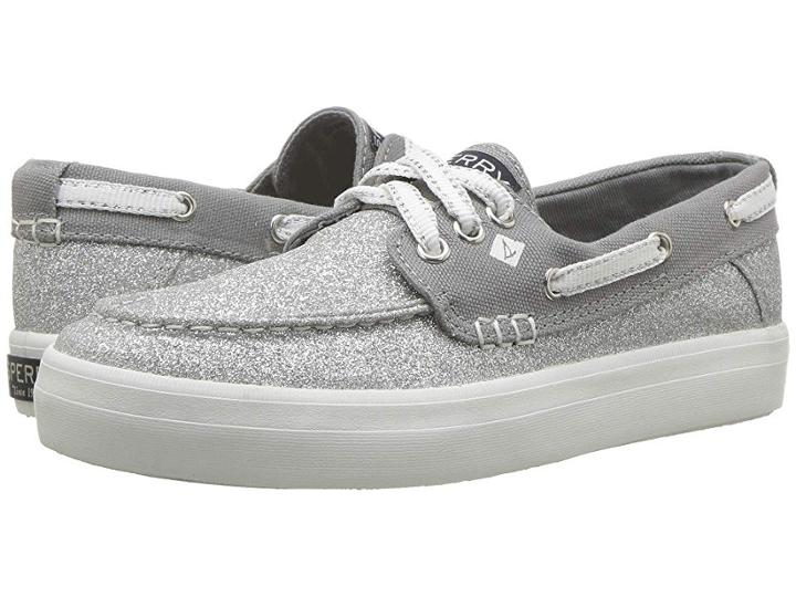 Sperry Kids Crest Resort (little Kid/big Kid) (silver Glitter Textile) Girl's Shoes