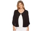Calvin Klein Solid Shawl With Turnlock Hardware (black) Women's Sweater