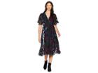 Hale Bob Sheer Bliss Silk/rayon Velvet Burnout Margurite Dress (black) Women's Dress