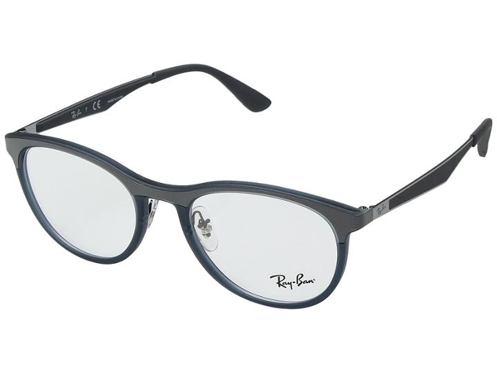 Ray-ban 0rx7116 51mm (matte Transparent Grey/blue) Fashion Sunglasses