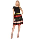 Ted Baker Aneli Cruise Stripe Bow Midi Dress (black) Women's Dress