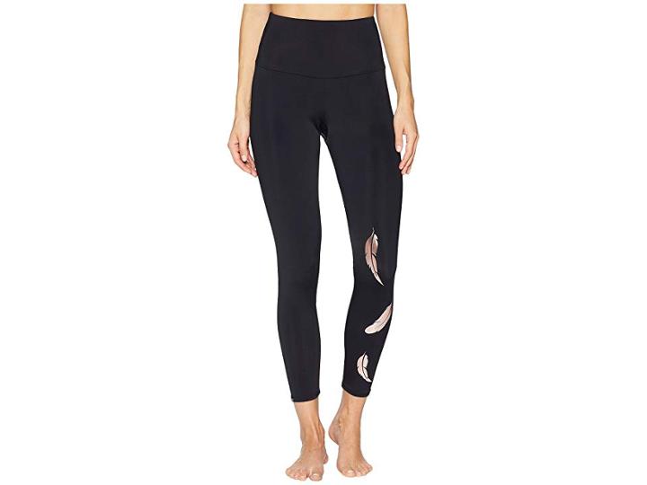 Onzie Foil Leggings (rose Gold Feather) Women's Casual Pants