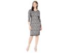 Gabby Skye Full Fashion Sweater Dress (heather Graphite/ivory) Women's Dress