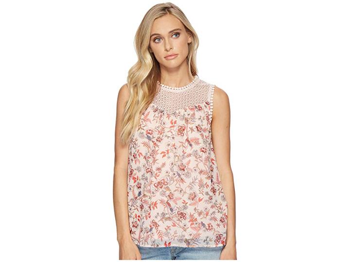 Kensie Secret Garden Top Ks4k4663 (seashell Combo) Women's Clothing