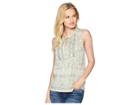 Lucky Brand Sleeveless Lace Mix Top (mint Multi) Women's Clothing