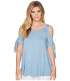 Karen Kane Cold Shoulder Knot Top (powder Blue) Women's Clothing