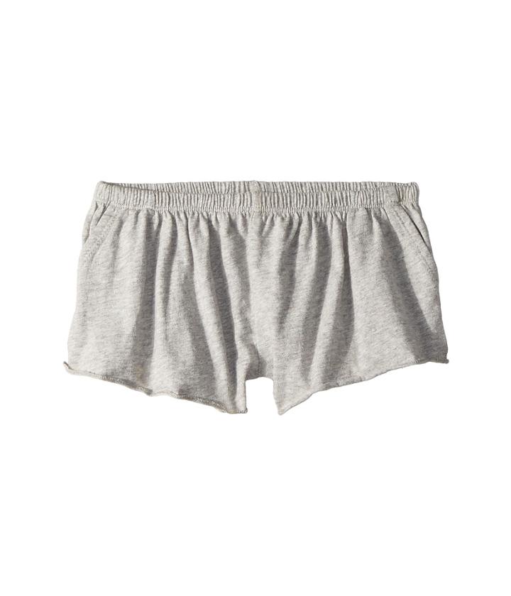 Chaser Kids Jersey Shirred Flounce Shorts (toddler/little Kids) (heather Gray) Girl's Shorts