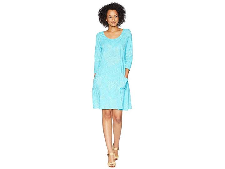 Fresh Produce White Tides Dalia Dress (luna Turquoise) Women's Dress