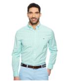 Vineyard Vines Carleton Gingham Classic Tucker Shirt (capri Blue) Men's Clothing