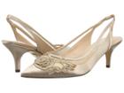 Nina Taela (taupe/champagne Satin Rose Applique) Women's 1-2 Inch Heel Shoes