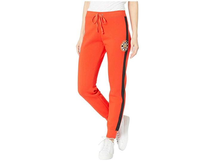Juicy Couture Luxe Tiger Patch French Terry Zuma Pants (lava Red) Women's Casual Pants