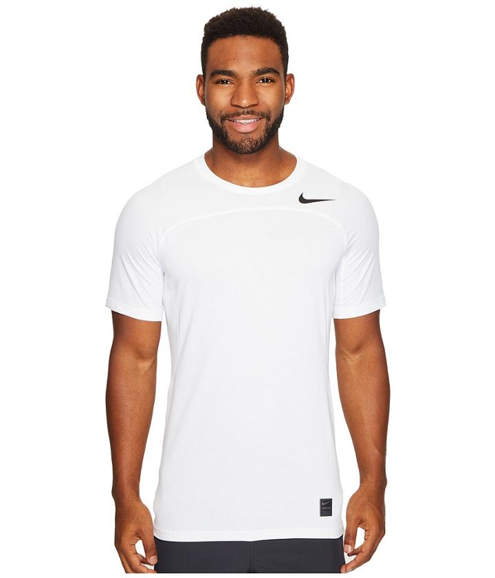 Nike Pro Hypercool Short Sleeve Top (white/white/black) Men's Clothing