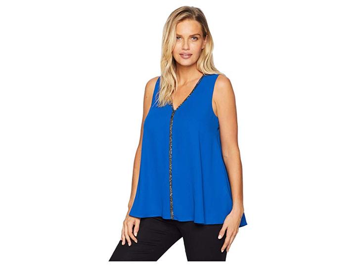 Karen Kane Sparkle Swing Top (royal) Women's Clothing