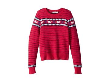 Vineyard Vines Kids Whale Isle Sweater (toddler/little Kids/big Kids) (goji Berry) Girl's Sweater