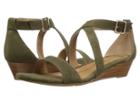 Sofft Innis (olive Suede) Women's Wedge Shoes