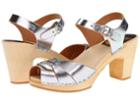 Swedish Hasbeens Peep Toe Super High (silver) Women's Sandals
