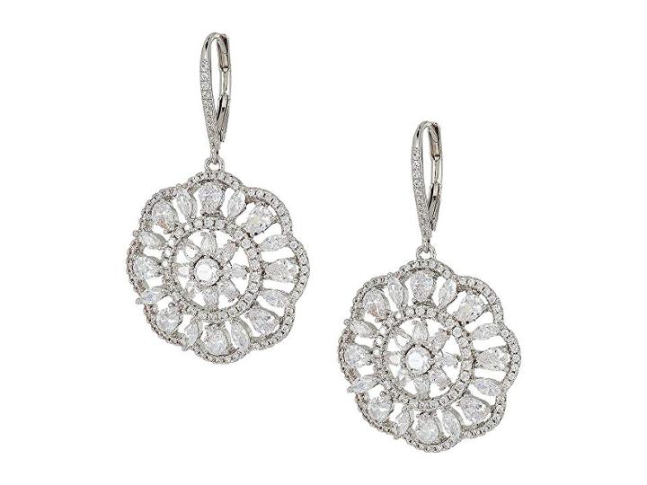 Nina Sunburst Lever Back Earrings (palladium/white Cz) Earring