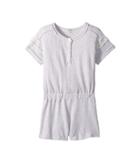 Splendid Littles French Terry Romper W/ Lace (big Kids) (light Grey Heather) Girl's Jumpsuit & Rompers One Piece