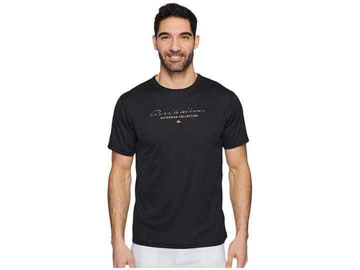 Quiksilver Waterman Gut Check Short Sleeve Rashguard (black) Men's Swimwear