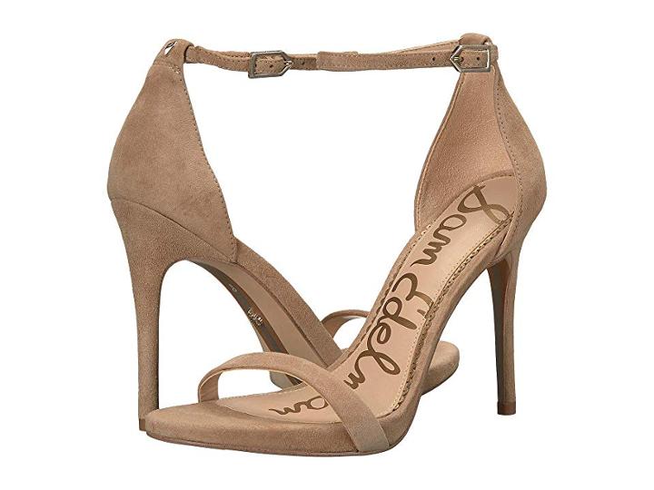 Sam Edelman Ariella Strappy Sandal Heel (oatmeal Kid Suede Leather) Women's Shoes