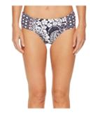 Tommy Bahama Paisley Paradise Reversible High Waist Bikini Bottom (mare Navy) Women's Swimwear