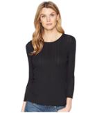 Lilla P 3/4 Sleeve Crew (black) Women's Short Sleeve Pullover