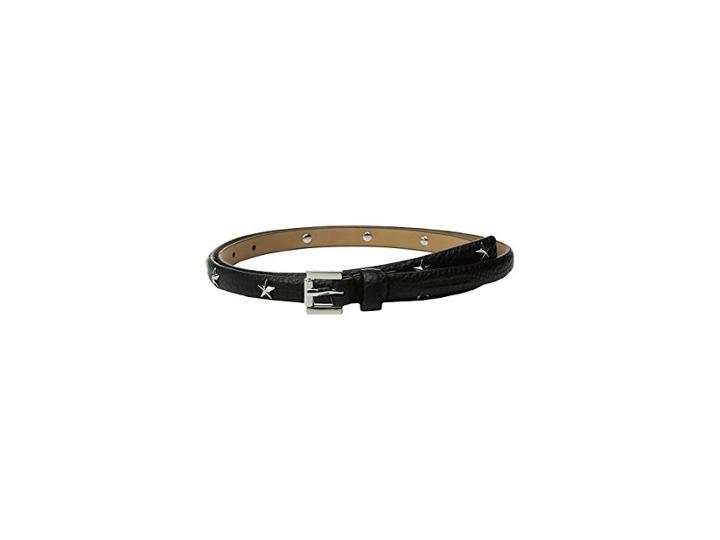 Michael Michael Kors 13mm Skinny Pebble Star Belt (black) Women's Belts
