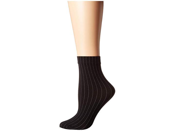 Wolford Muriel Socks (black/white) Women's Crew Cut Socks Shoes