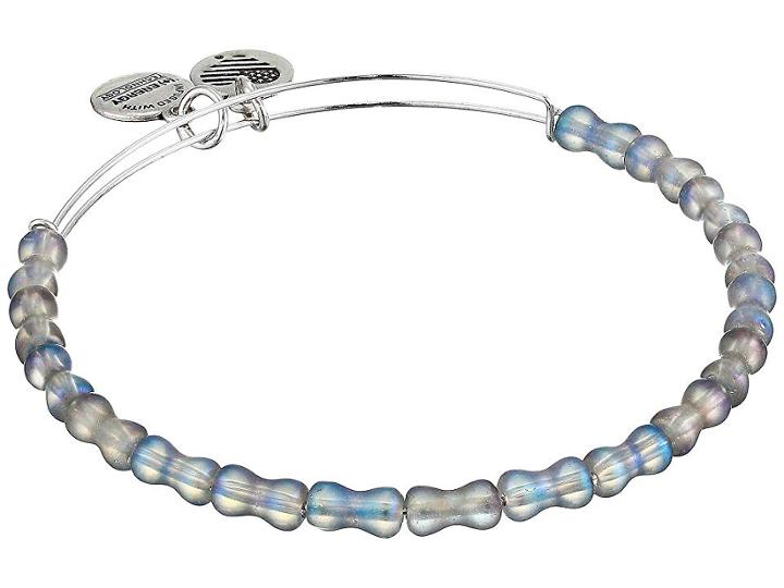 Alex And Ani Beaded Concaved Tube Bracelet (silver) Bracelet
