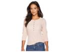 Lucky Brand Novelty Bib Thermal Shirt (pale Mauve) Women's T Shirt