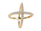 Elizabeth And James Windrose Pave Ring (gold Plated/white Topaz) Ring