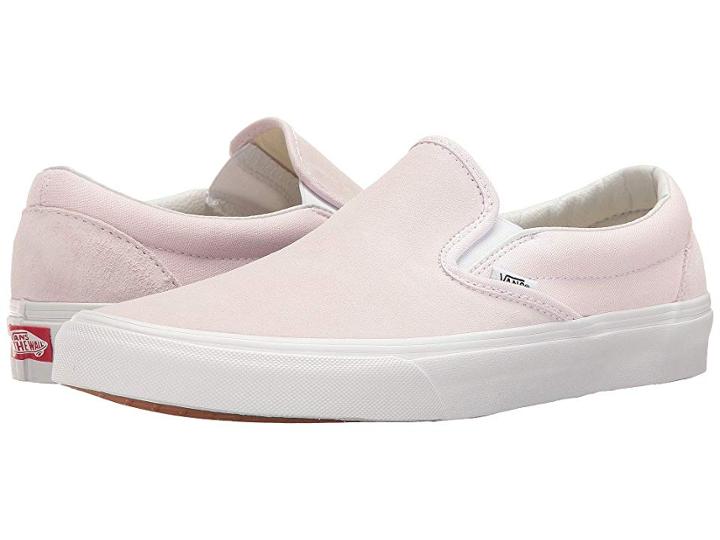 Vans Classic Slip-ontm ((suede/canvas) Orchid Ice/true White) Skate Shoes