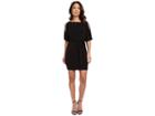 Jessica Simpson Boat Neck Ity Dress With Self Sash (black) Women's Dress