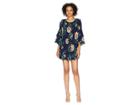 American Rose Briar Ruffle Sleeve Floral Dress (navy/multi) Women's Dress