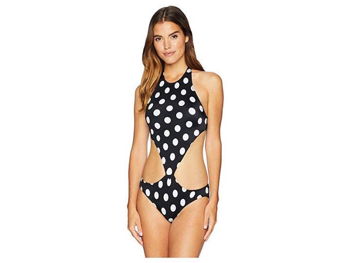 Kamalikulture By Norma Kamali Chuck (black/white Quarter Dot) Women's Swimsuits One Piece
