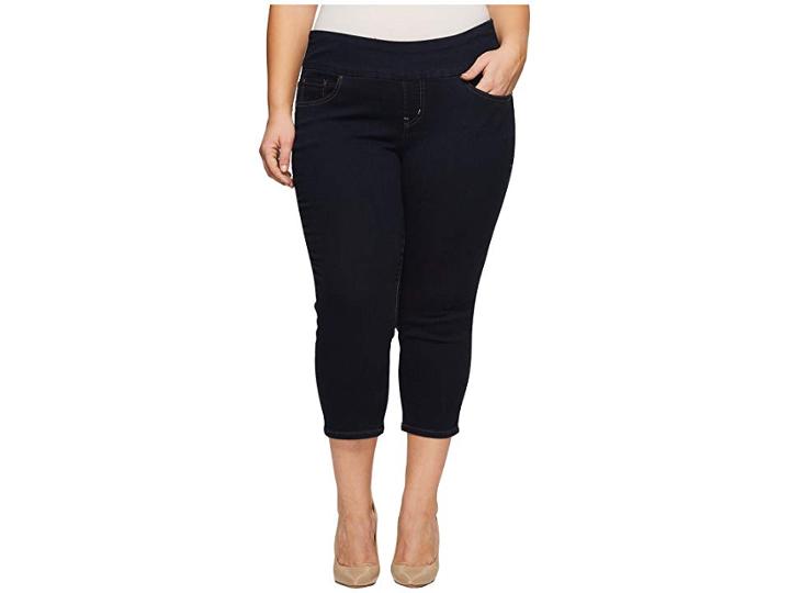 Jag Jeans Plus Size Plus Size Peri Straight Pull-on Denim Crop (after Midnight) Women's Jeans